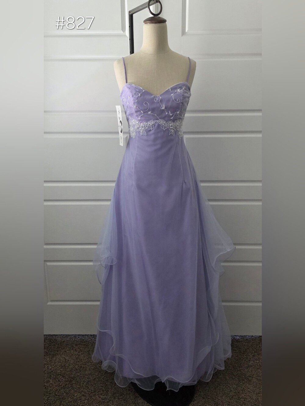 Purple A-line Chiffon Spaghetti Strap Formal Dress